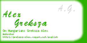 alex greksza business card